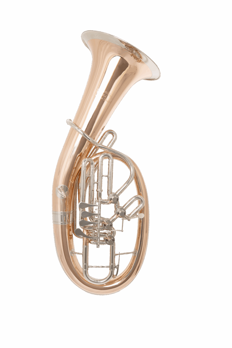 Bariton versetzte Bauweise "Fusion", 4tes Ventil links und rechts bedienbar, aus Bronze mit Neusilberkranz und -kappe und Titanventilen
